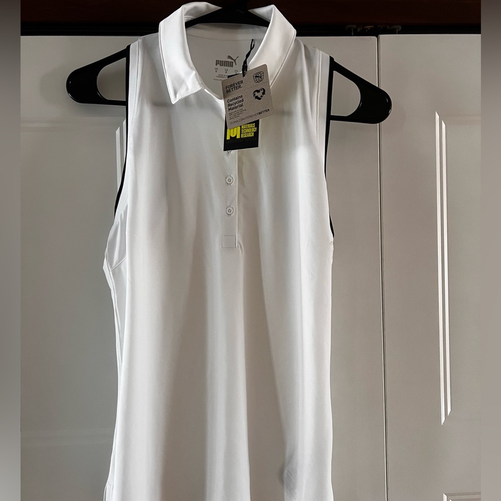 PUMA NEW Women's White Sleeveless Golf Active Racerback Shirt